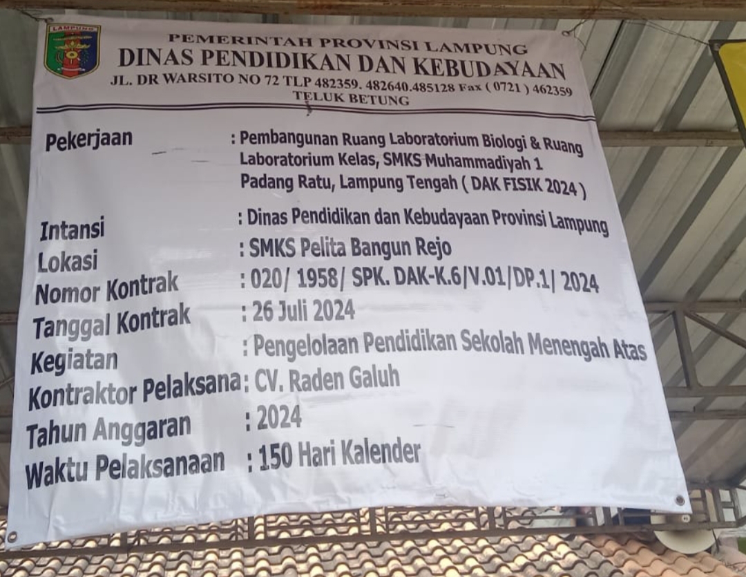 Geger dugaan temuan korupsi DAK fisik SMA dan SMK di Disdik Provinsi Lampung TA 2024, Kadis Kebal Hukum?