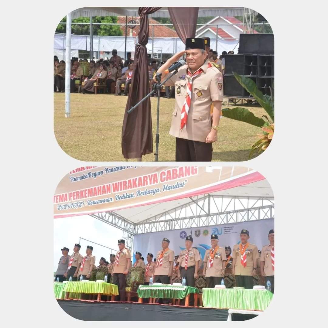 Drs.Kusuma Riyadi, M.M. bertindak sebagai Inspektur Upacara dalam  Upacara Peringatan hari Pramuka ke 63 tahun 2024 dan Sekaligus membuka secara resmi perkemahan wirakarya Cabang tahun 2024 di Lapangan Rantau Jaya Ilir. Kec. Putra Rumbia
