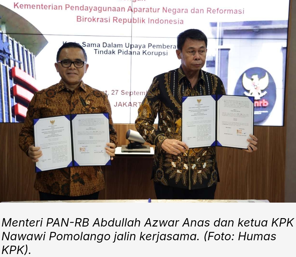 Perkuat Pencegahan Korupsi, KPK dan Kemenpan-RB Teken MoU