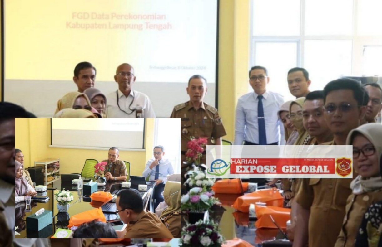 Pemerintah Kabupaten Lampung Tengah (Lamteng) bersama Badan Pusat Statistik (BPS) Lamteng menggelar Focus Group Discussion (FGD) Data Perekonomian Lampung Tengah