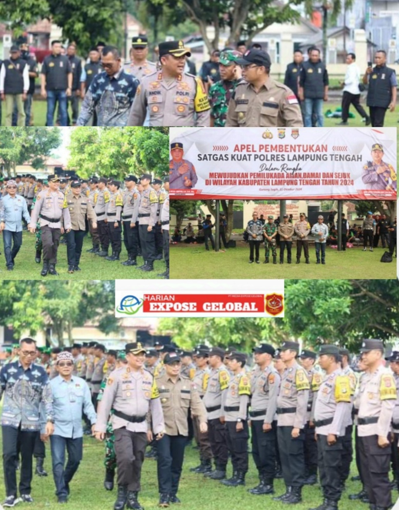 Pjs Bupati Lampung Tengah Bobby Irawan Menghadiri Acara Apel Pembentukan Satgas Kuat POLRES wujudkan pilkada yang Aman,Damai dan Sejuk.