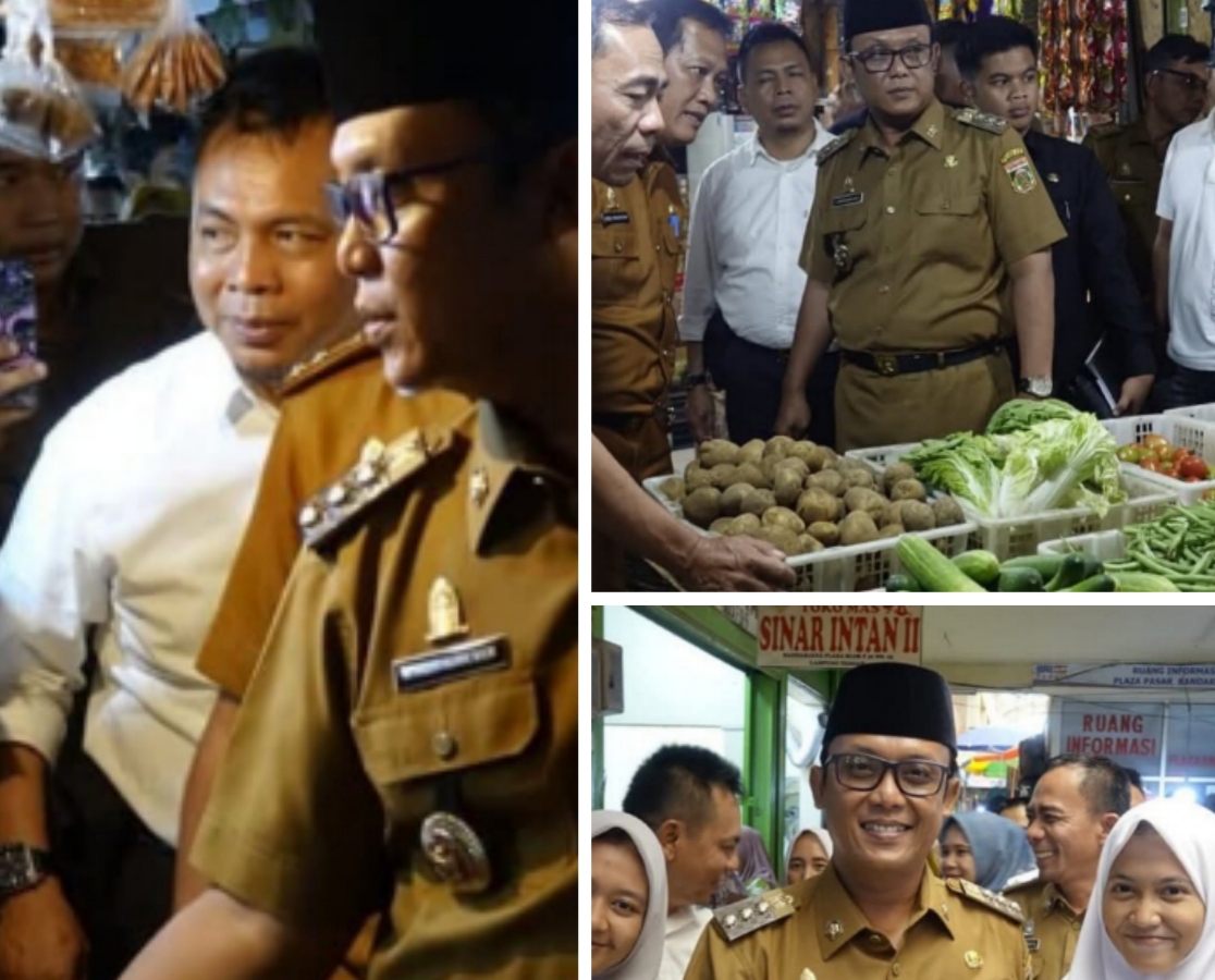 Ardito Wijaya Sidak ke pasar bandar jaya plaza memastikan stabilitas harga bahan pokok selama Ramadhan