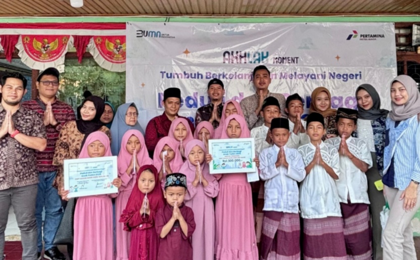 Sambut Bulan Muharram Badan Dakwah Islam Pertamina Patra Niaga Lampung laksanakan doa Bersama dan Santunan.