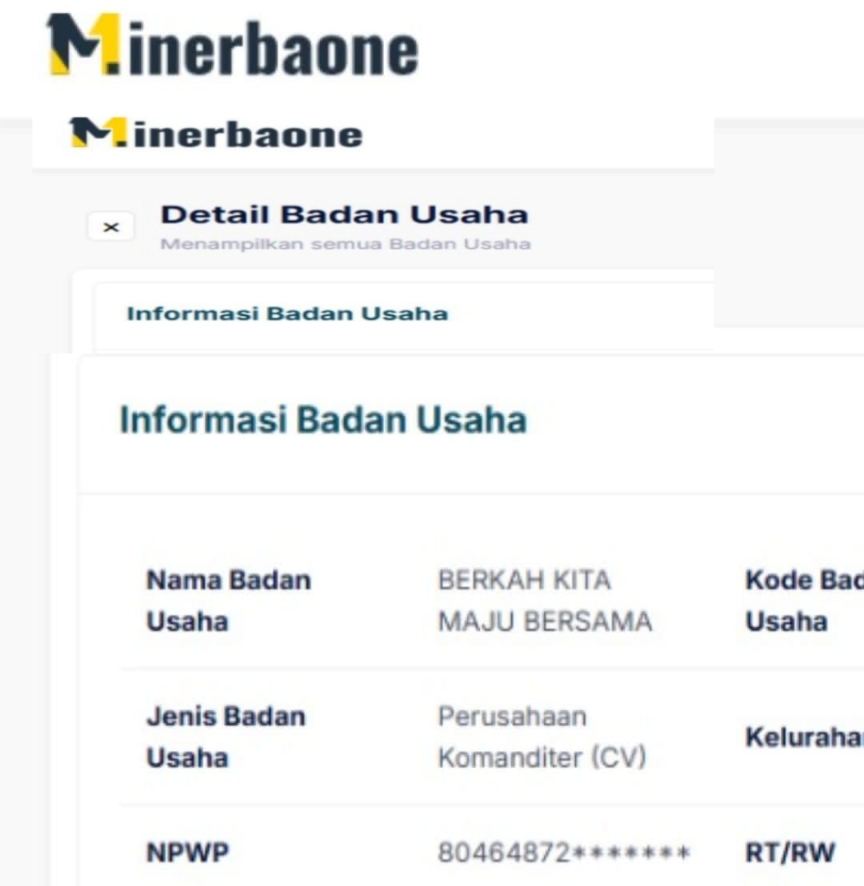 *CV.CAP,BKMB tercatat di aplikasi MinerbaOne  CV.SBM,dan BS di pertanyakan masyarakat*